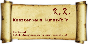 Kesztenbaum Kurszán névjegykártya